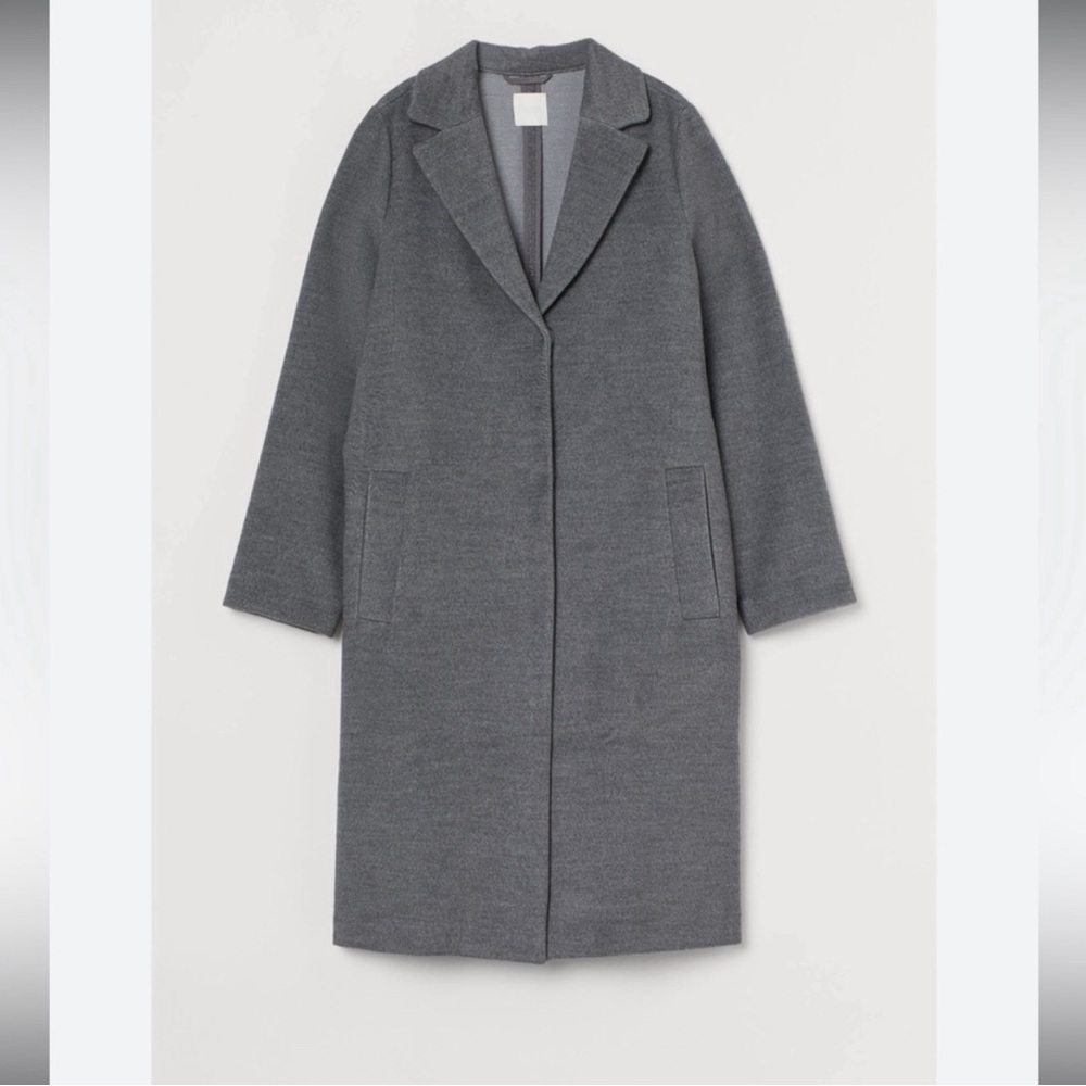 H&M long knee length grey coat